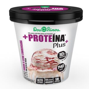 Helado +Proteína sabor a leche condensada con veta de fresa​