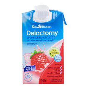 Leche Delactomy Semidescremada 2% grasa, sabor a fresa