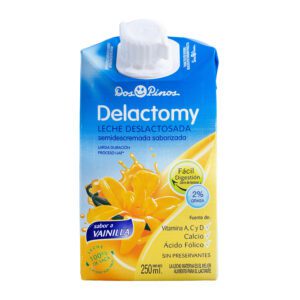 Leche Delactomy Semidescremada 2% grasa, sabor a vainilla
